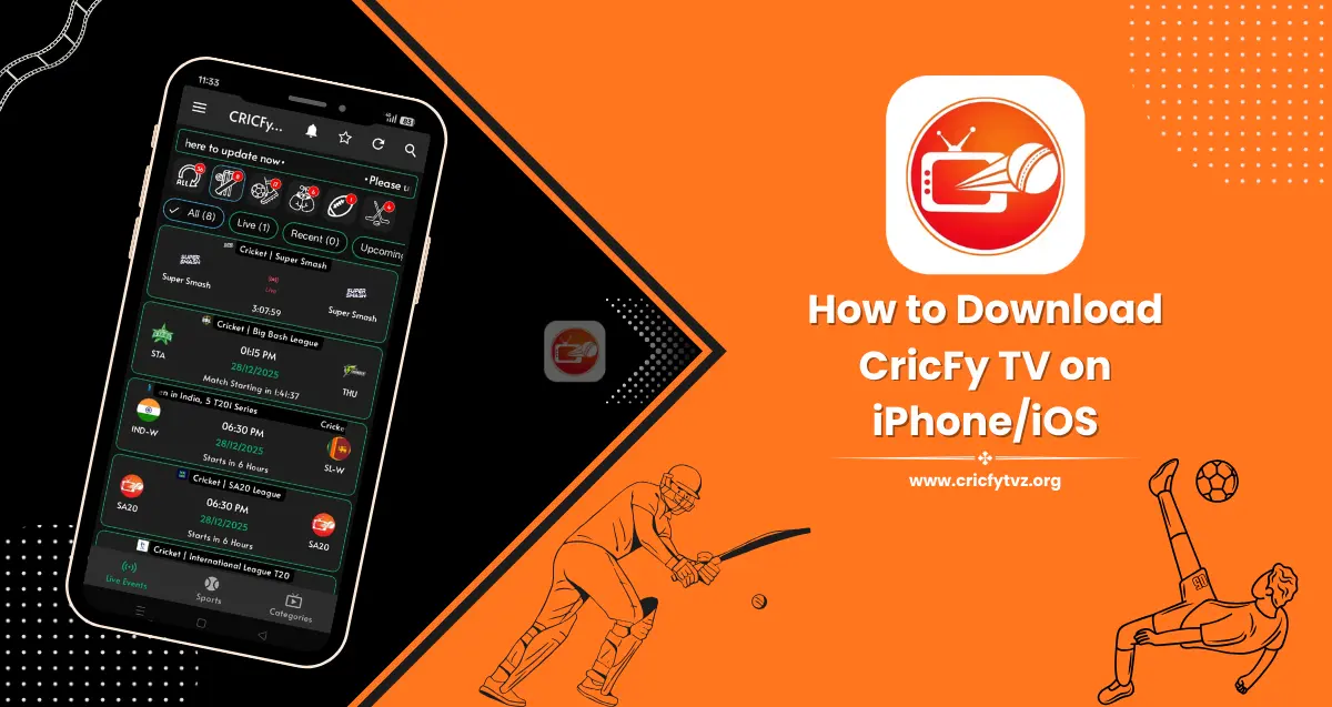 Cricfy TV on iPhone